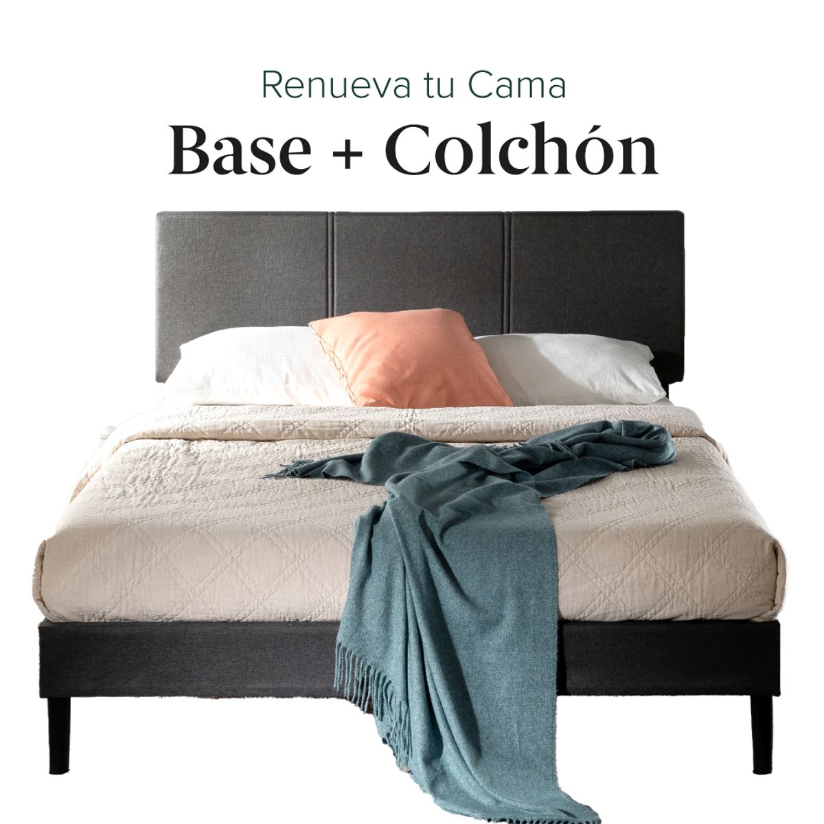 ZINUS - Cama Cambril Zinus Colchón Espuma Super King 30cms