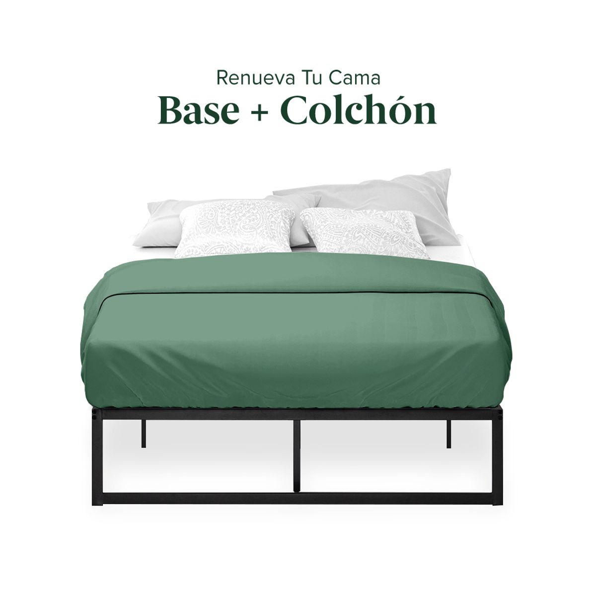 ZINUS - Cama Abel Zinus Colchón Espuma 1.5 Plazas 25cms