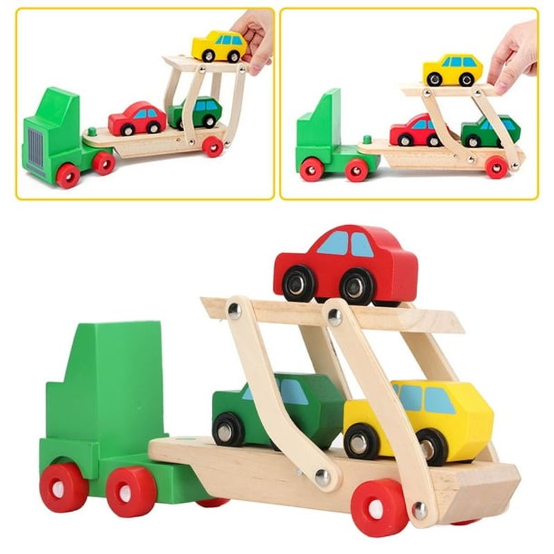 GENERICO - CAMION CON REMOLQUE Y AUTITOS MONTESSORI