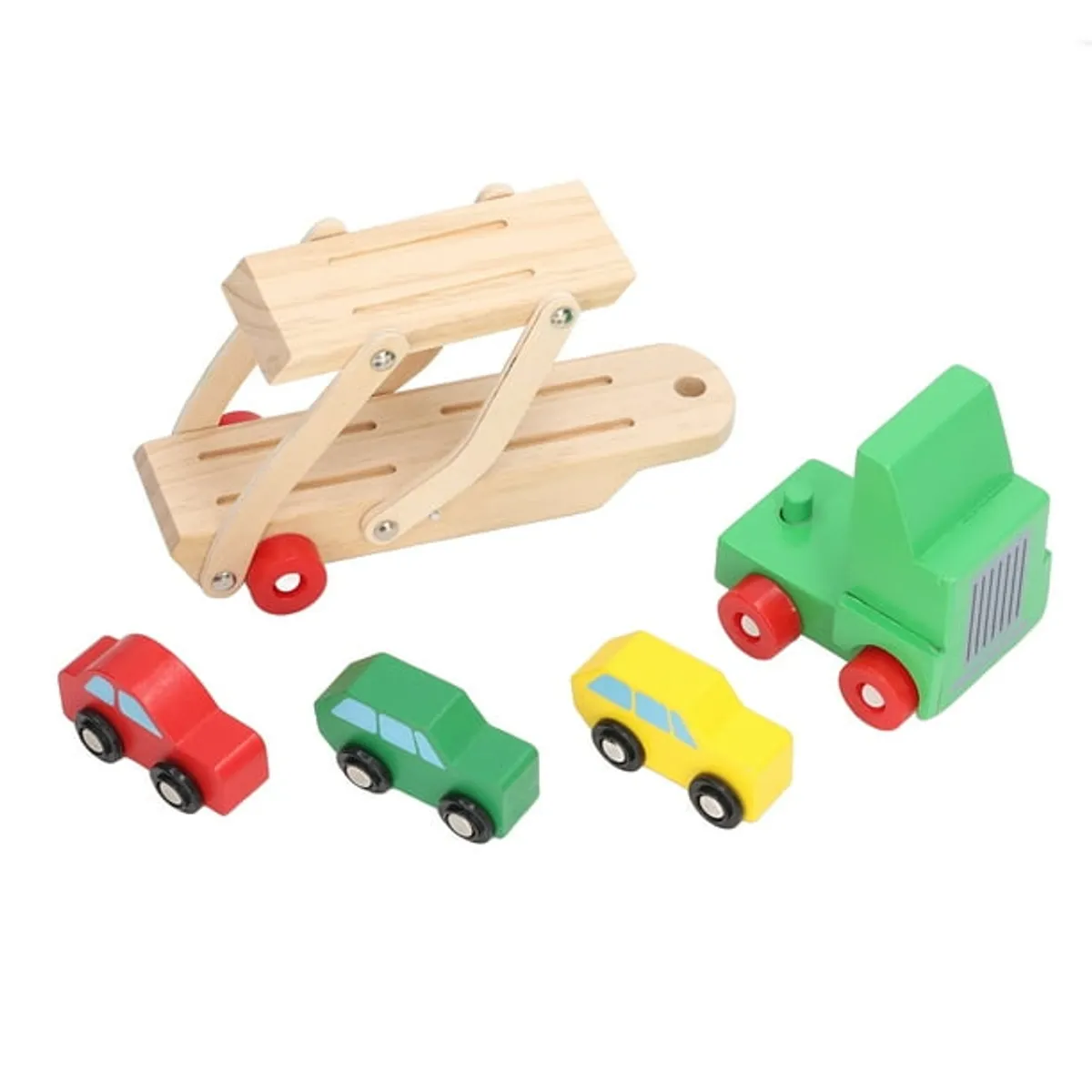 GENERICO - CAMION CON REMOLQUE Y AUTITOS MONTESSORI