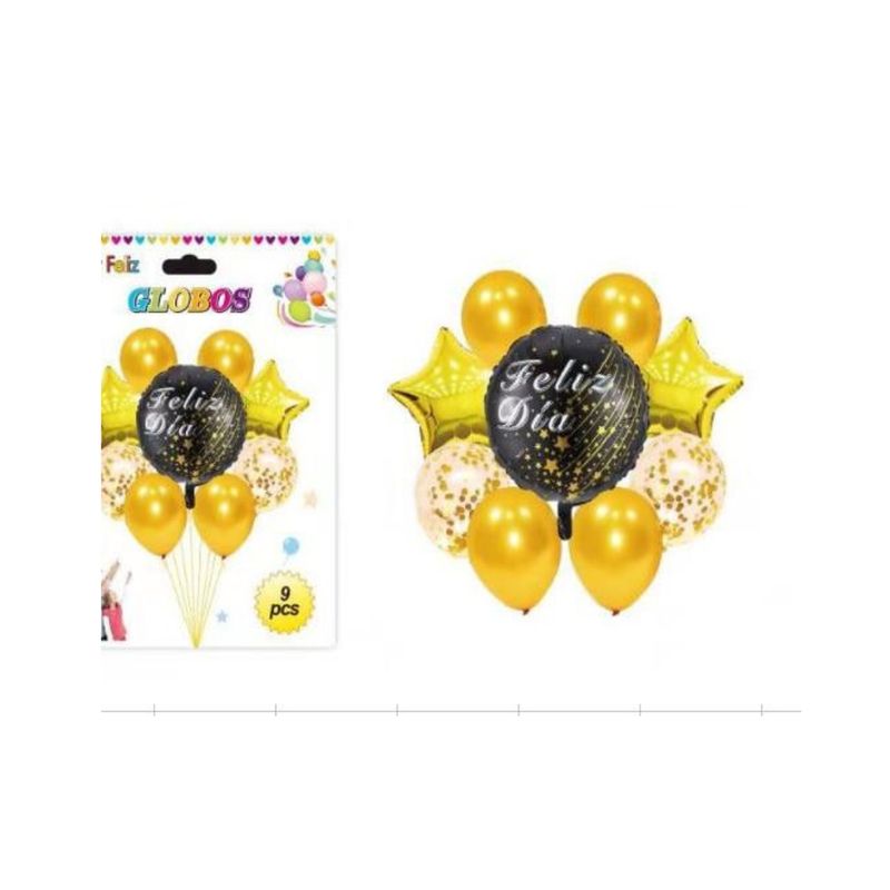 GENERICO - SET DE GLOBOS DE 9 PCS