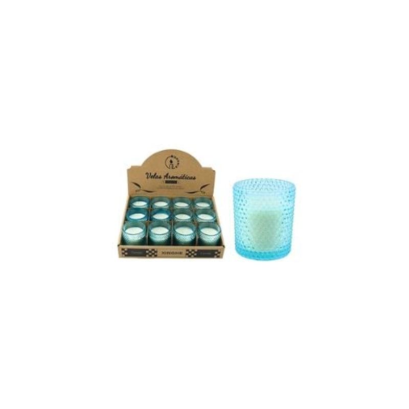 GENERICO - Vela Aromática En Vaso Azul Transparente 6x5cm