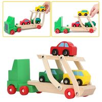 CAMION CON REMOLQUE Y AUTITOS MONTESSORI