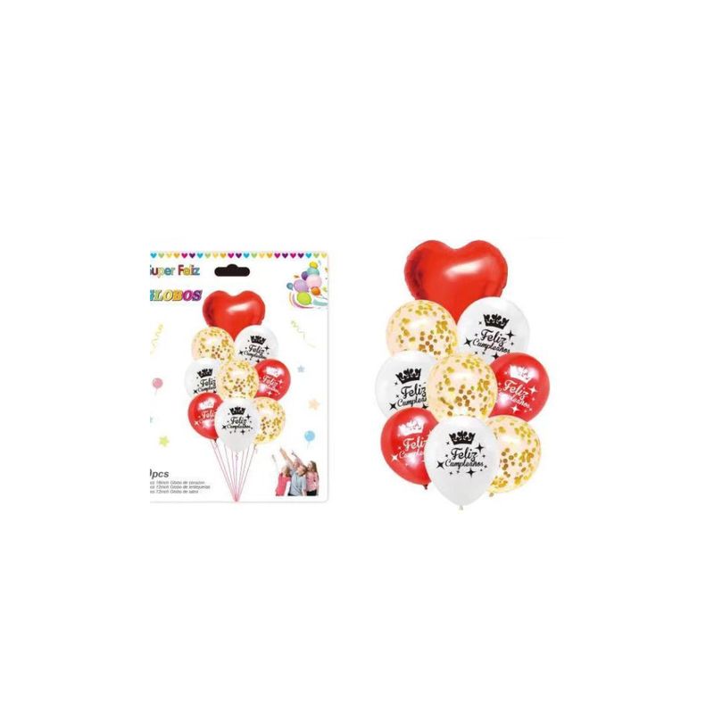 GENERICO - SET DE GLOBOS DE 9 PCS