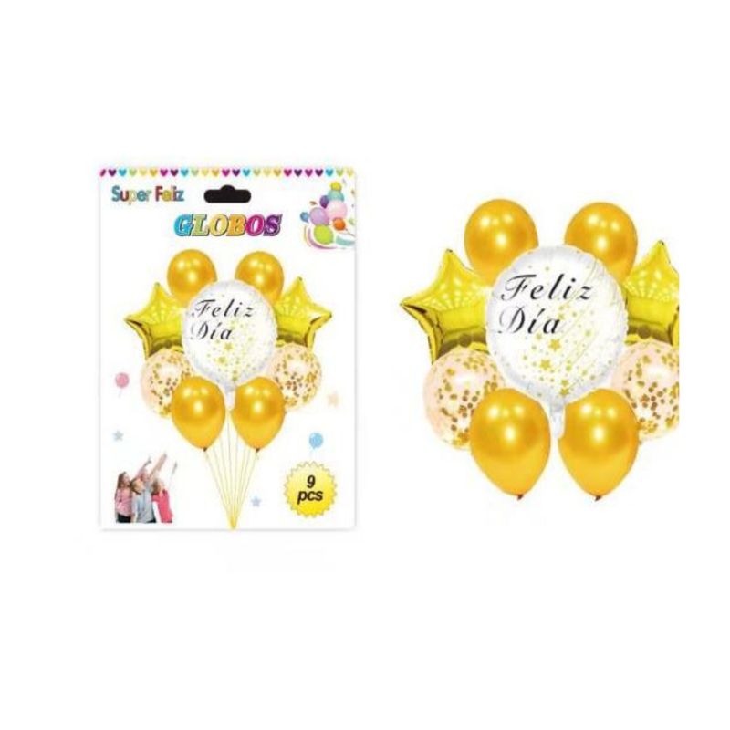 GENERICO - SET DE GLOBOS DE 9 PCS