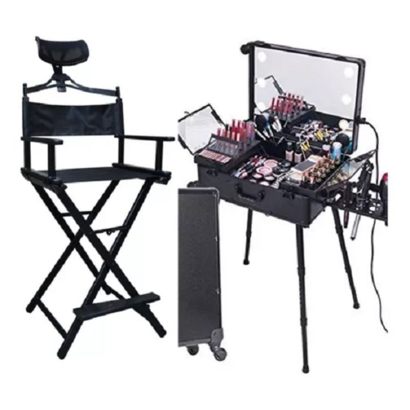 GENERICO - Silla  Maletin Tocador Para Maquillaje Con Ruedas Plegable