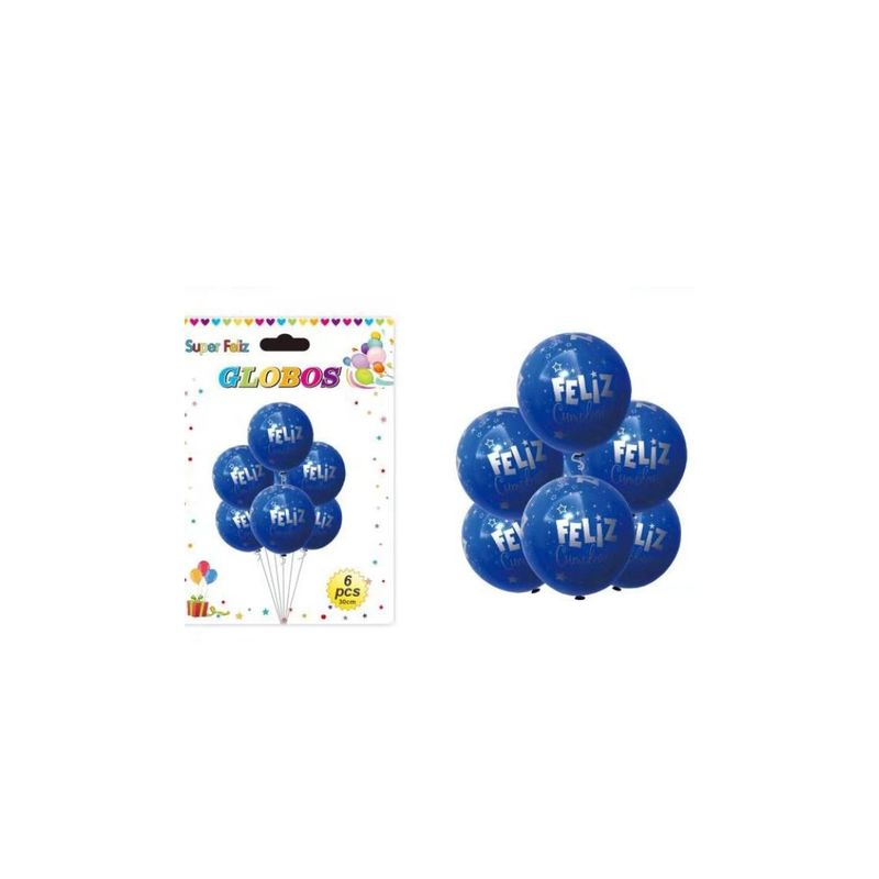 GENERICO - SET DE GLOBOS DE 6 PCS 30 CM