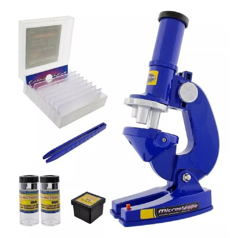 GENERICO - Kit Microscopio Compuesto Con Luz 100x A 450x + Accesorios