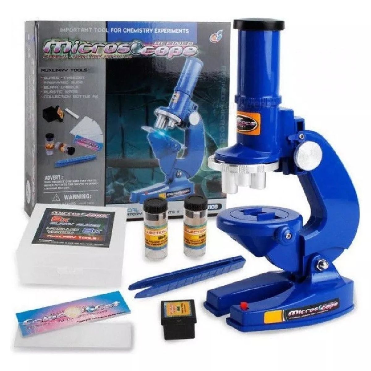GENERICO - Kit Microscopio Compuesto Con Luz 100x A 450x + Accesorios