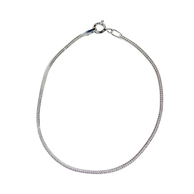 ANDREA COGGIOLA JOYAS - Pulsera Grumet Cuadrada Plata Fina 925