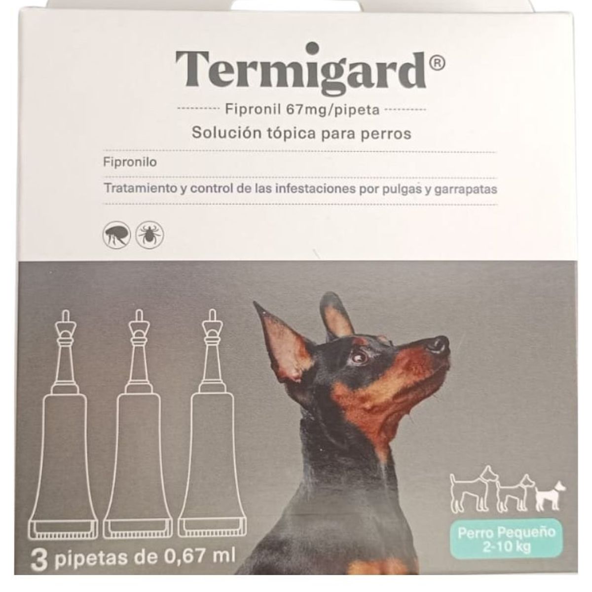 GENERICO - 3 Pipetas antipulgas y garrapatas perros 2 a 10K