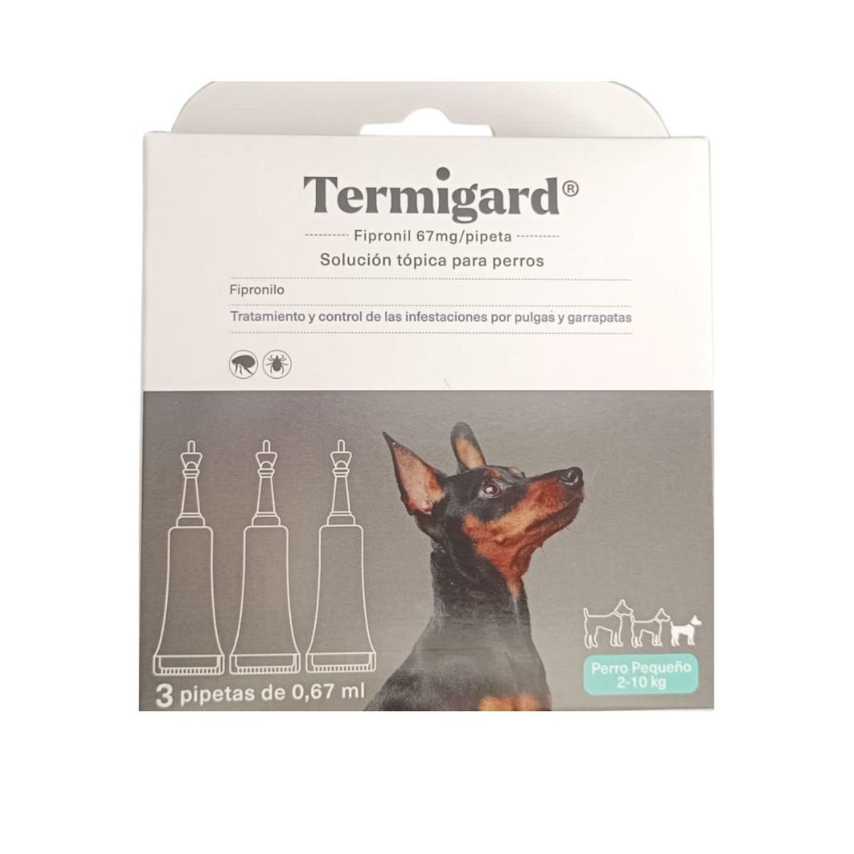 GENERICO - 3 Pipetas antipulgas y garrapatas perros 2 a 10K