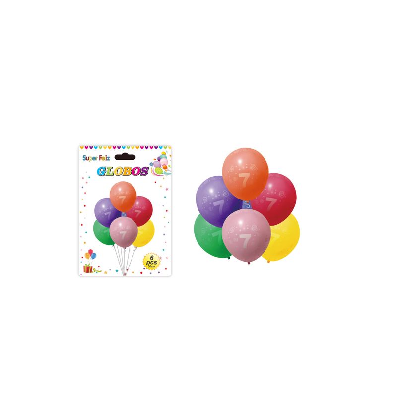 GENERICO - SET DE GLOBOS 6 PCS 30 CM