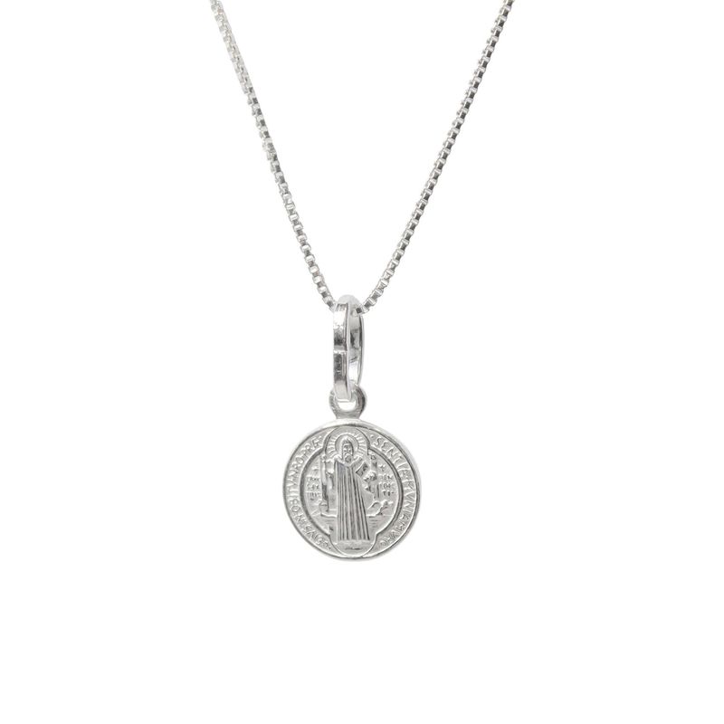 ANDREA COGGIOLA JOYAS - Collar Medalla San Benito Veneciana Plata Fina 925