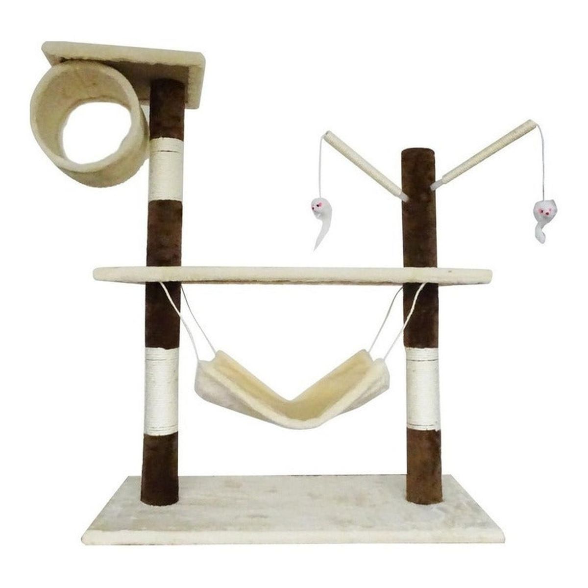 GENERICO - Rascador Interactivo Para Gatos De Tres Pisos Con Hamaca