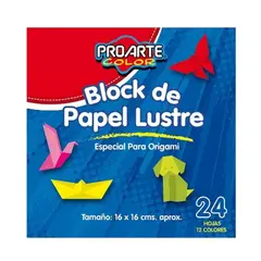 GENERICO - Block De Papel Lustre Especial Para Origami 24 Unidades