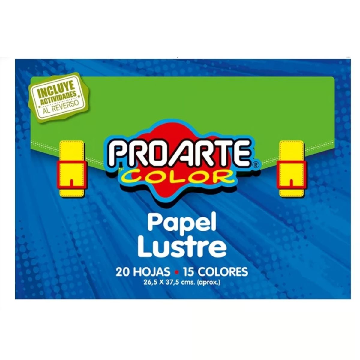 GENERICO - Papel Lustre Azul De 20 Hojas 15 Colores