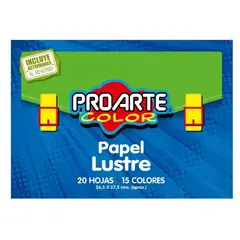 GENERICO - Papel Lustre Azul De 20 Hojas 15 Colores