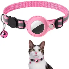 GENERICO - Collar Correa Con Funda Para Airtag Localizar Gato-Perro Rosado