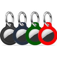 Kit 4 Llaveros Para Airtag Silicona De Alta Resistencia Oscuro