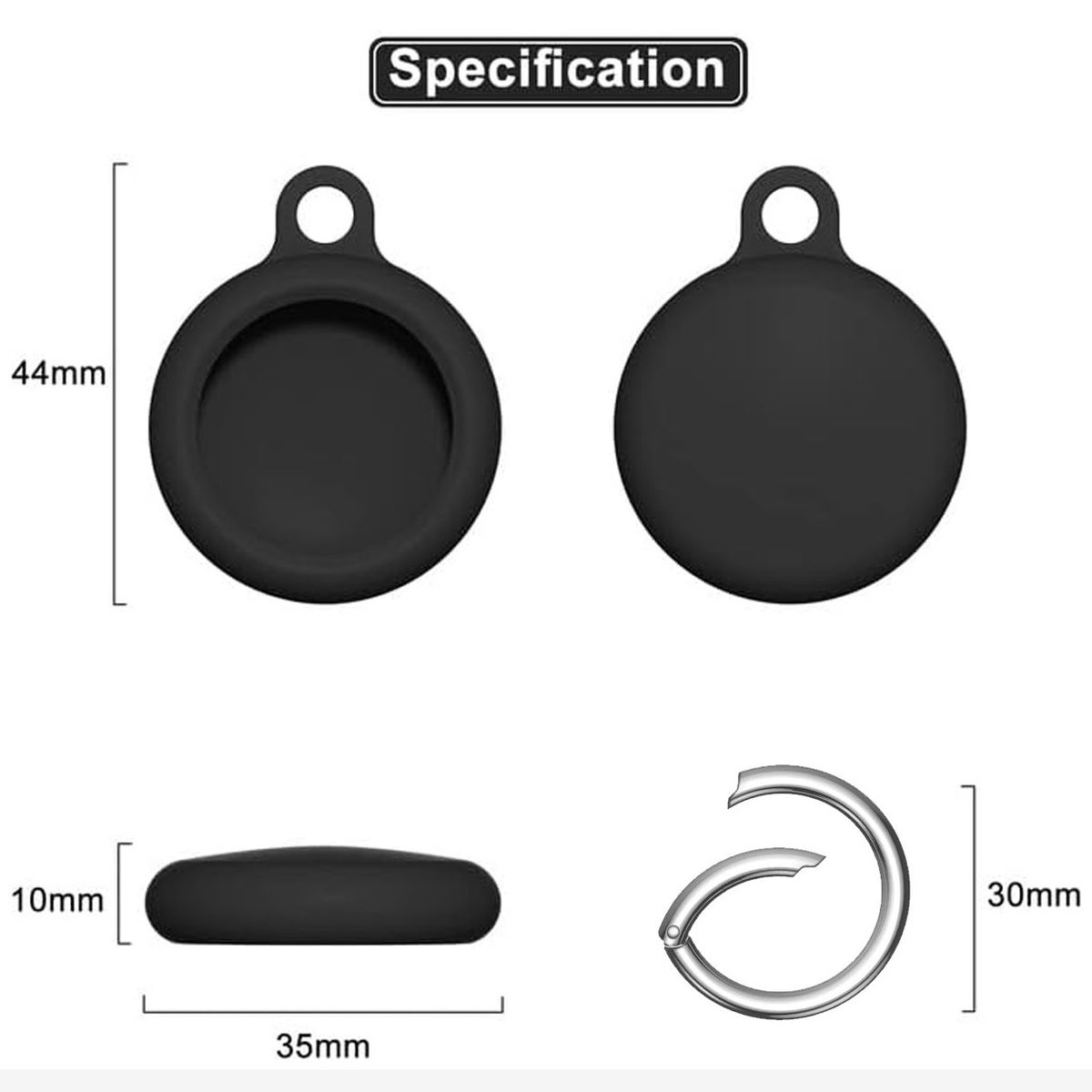 GENERICO - Kit 4 Llaveros Para Airtag Silicona De Alta Resistencia Oscuro