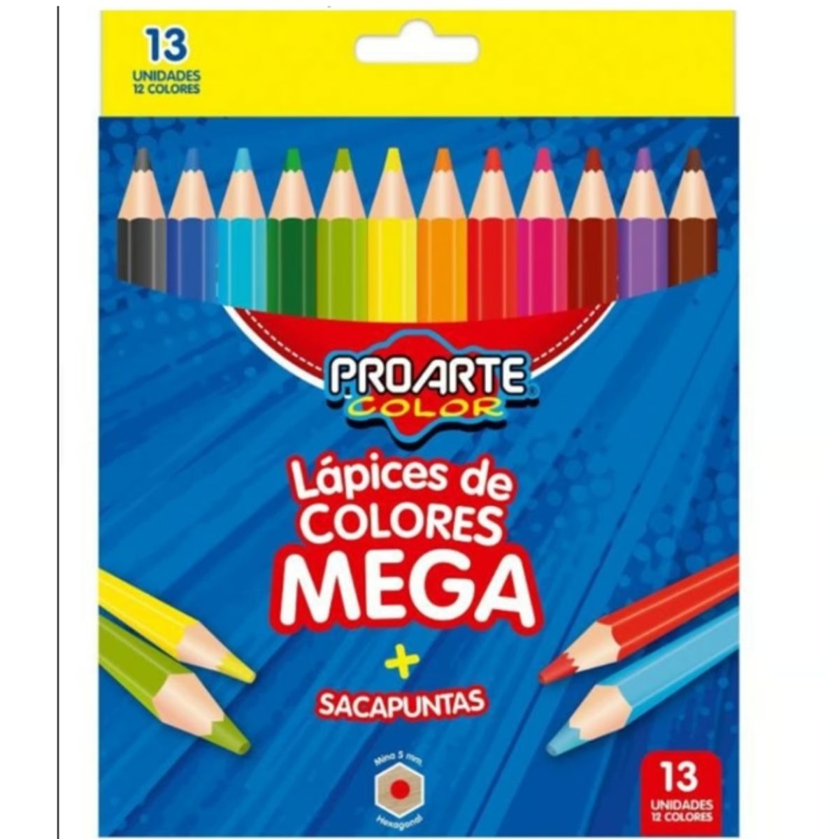 GENERICO - Lapicez De Colores Mega + Sacapuntas Pro Arte De 13 Unidades