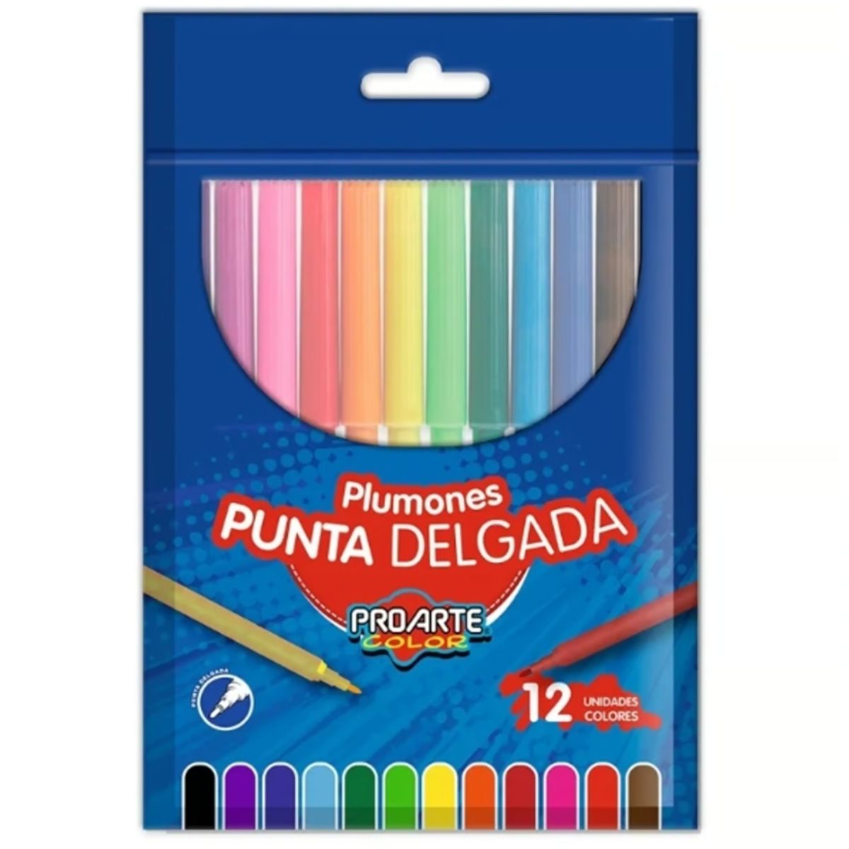 GENERICO - Plumones De Punta Delgada Pro Arte Multicolor 12 Unidades