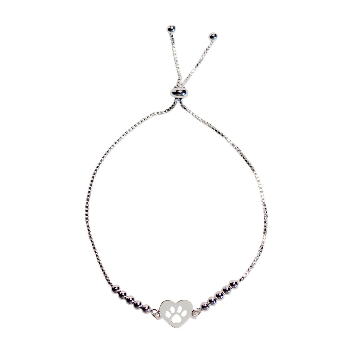 ANDREA COGGIOLA JOYAS - Pulsera Corazón Huella Plata Fina 925 Adaptable