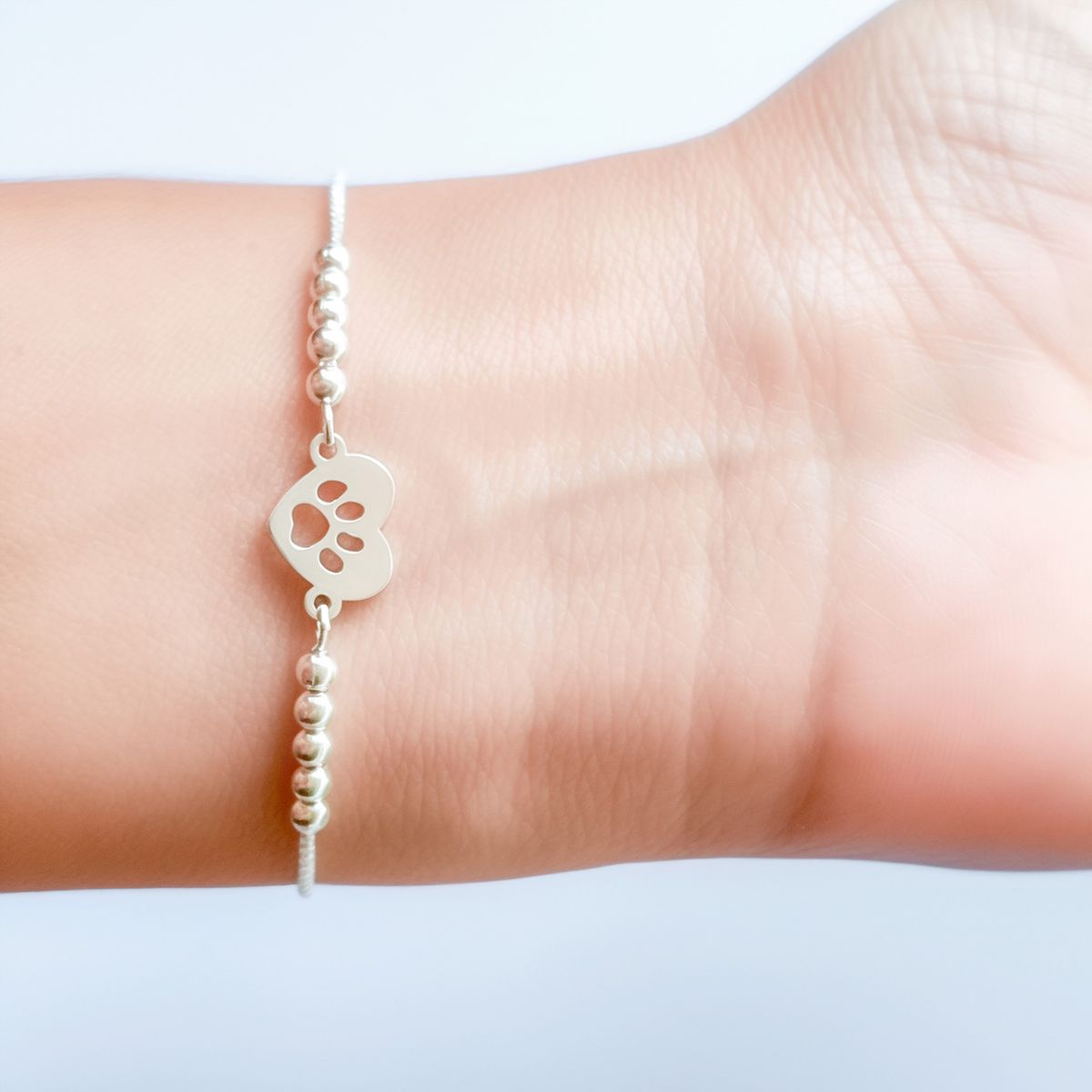 ANDREA COGGIOLA JOYAS - Pulsera Corazón Huella Plata Fina 925 Adaptable