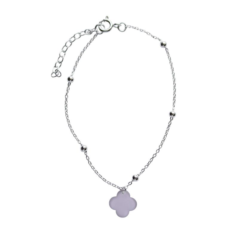 ANDREA COGGIOLA JOYAS - Pulsera Trébol Bolitas Plata Fina 925