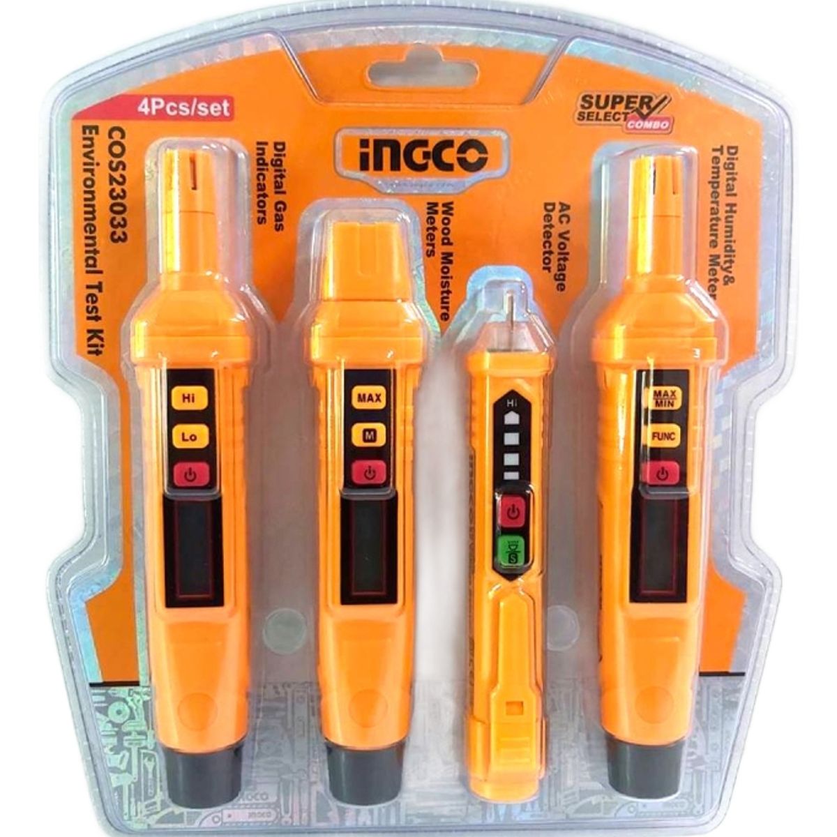 INGCO - Kit 4 Testers Ambientales Ingco Cos23033