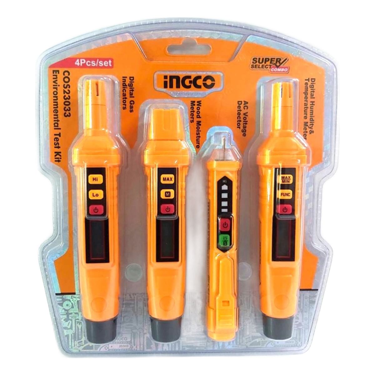 INGCO - Kit 4 Testers Ambientales Ingco Cos23033