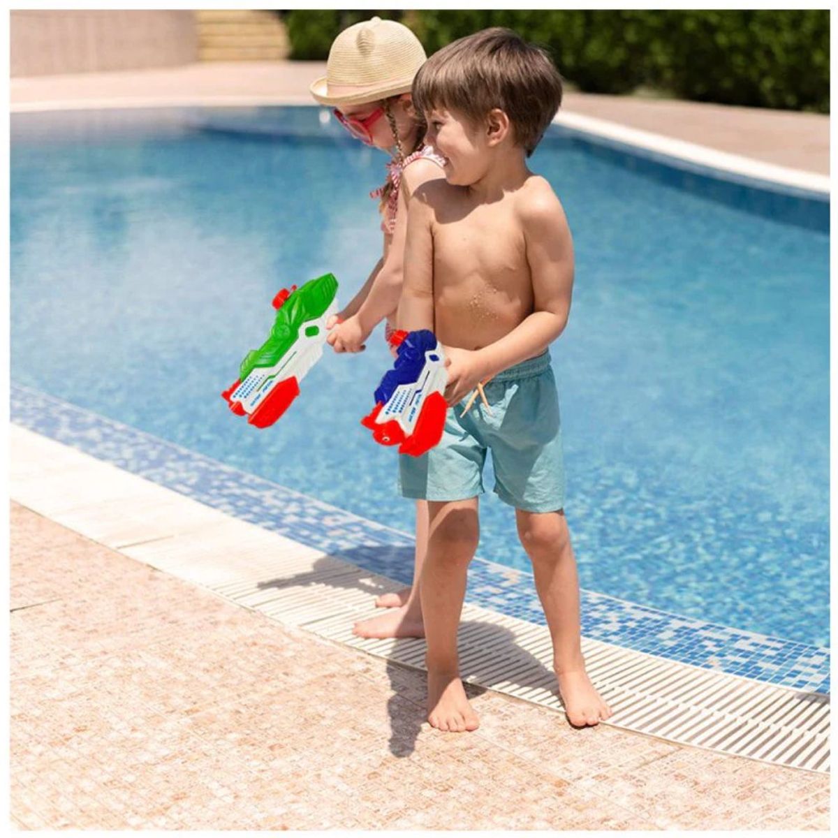 GENERICO - Pistola Lanza Agua 35cm Juguete Verano Niños Verde