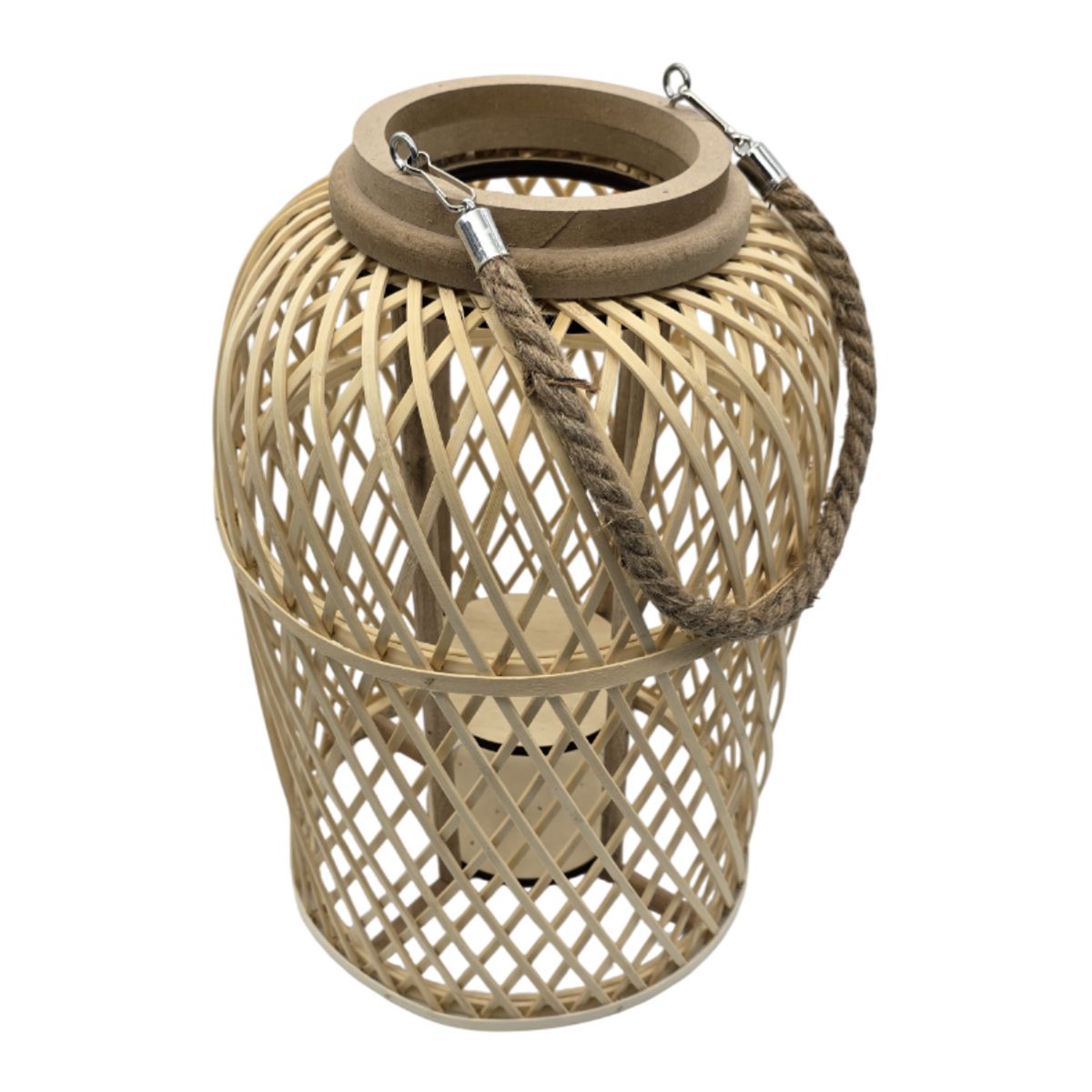GENERICO - Candelabro De Bambu Natural Porta Vela Nordico Farol 40 CM