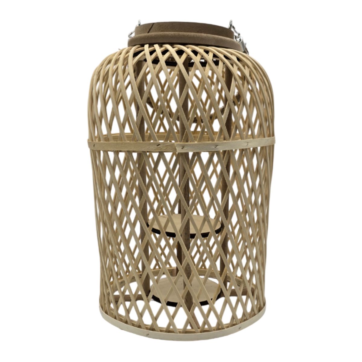 GENERICO - Candelabro De Bambu Natural Porta Vela Nordico Farol 40 CM