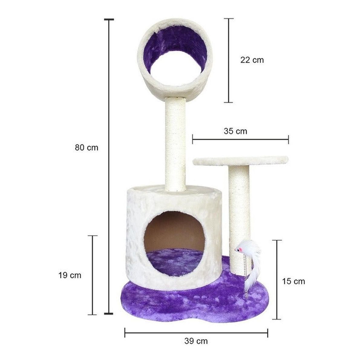 GENERICO - Rascador Interactivo Para Gatos Doble Piso Con Juguete Raton