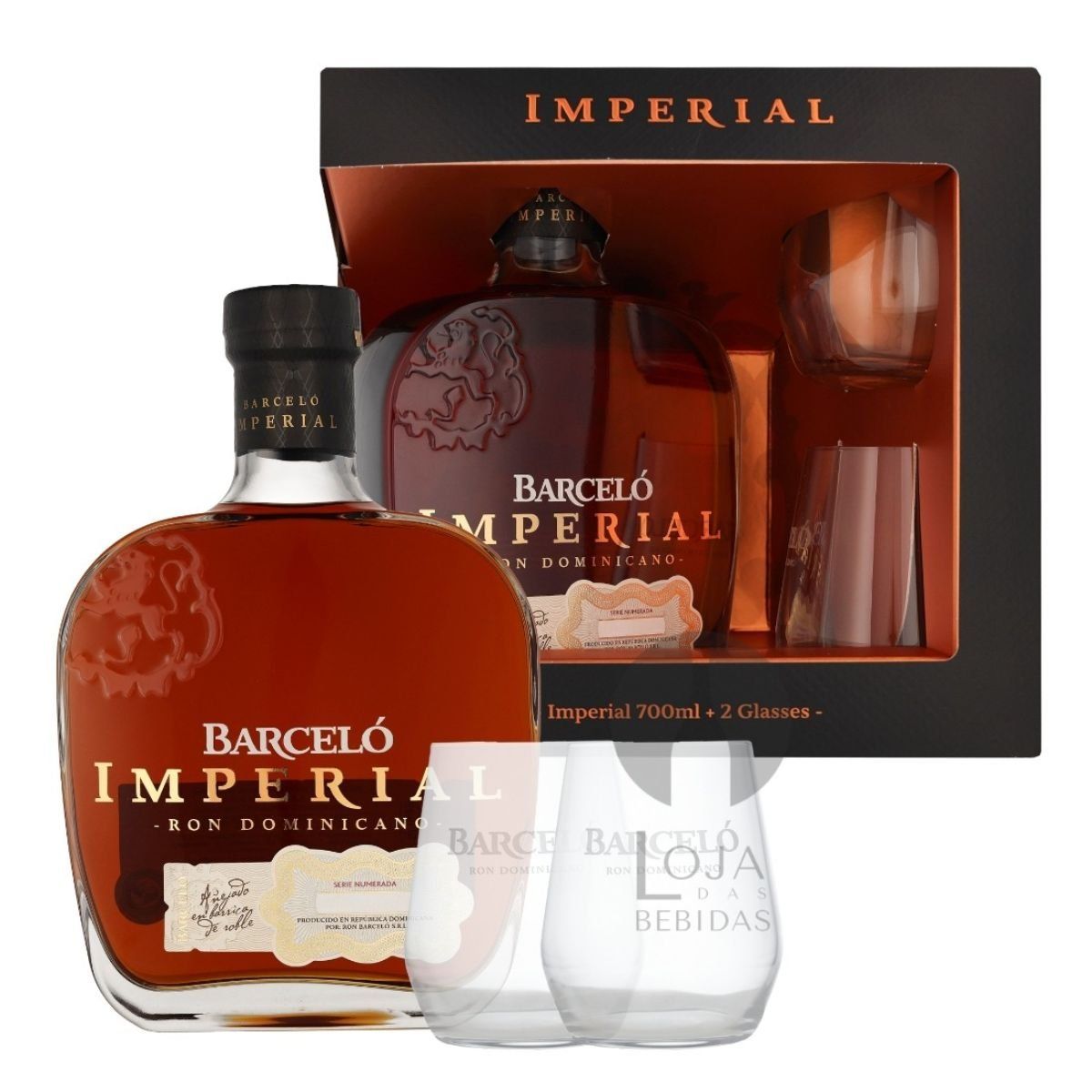 BARCELO - Ron Barcelo Imperial + 2 Vaso 700 Ml