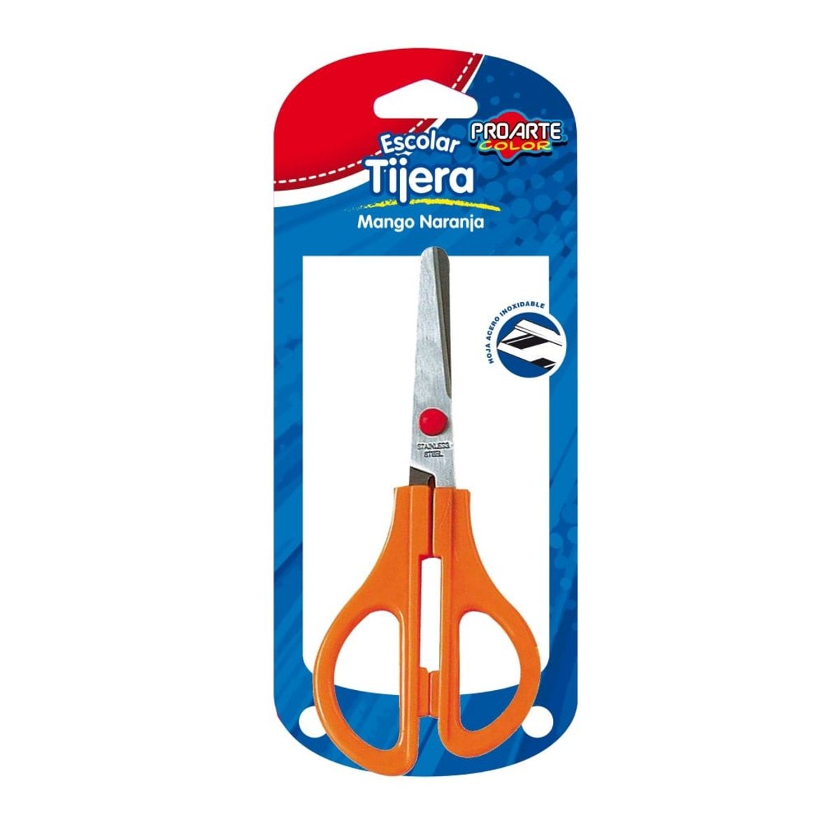 PROARTE - Tijera Escolar Mango Naranja Proarte
