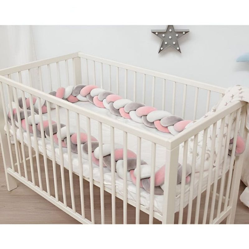 GENERICO - Trenza protector cuna 3mts Rosa