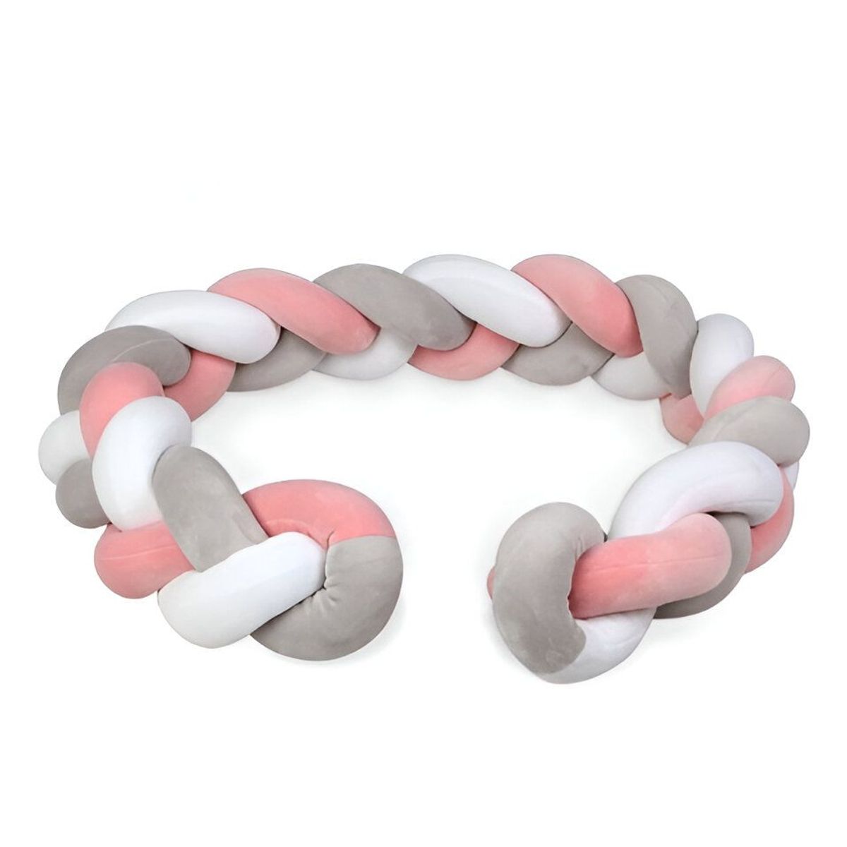 GENERICO - Trenza protector cuna 3mts Rosa