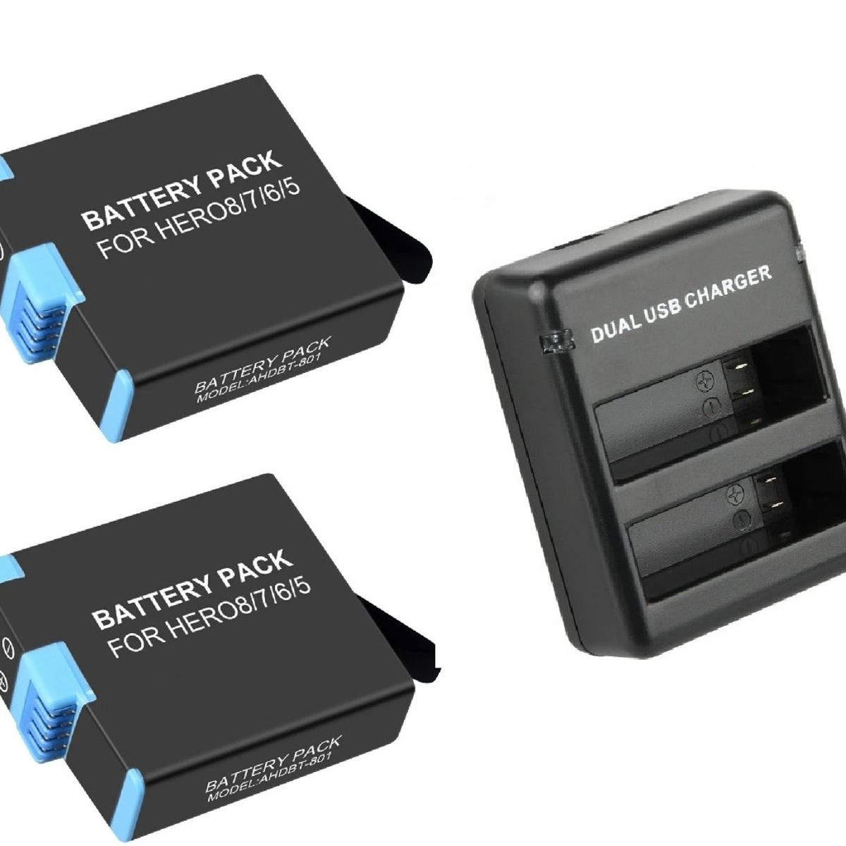 GENERICO - KIT 2 BATERÍAS + CARGADOR GOPRO 8 ALTERNATIVA