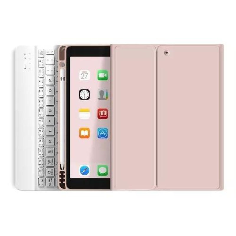 GENERICO - Carcasa con teclado para iPad Air 109 45 Gen ranura para lápiz color rosado