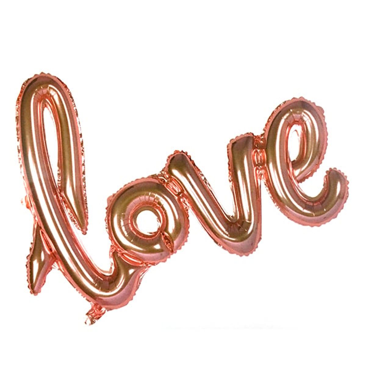 GENERICO - GLOBO METALICO LOVE CURSIVO ROSE GOLD X1 UNI