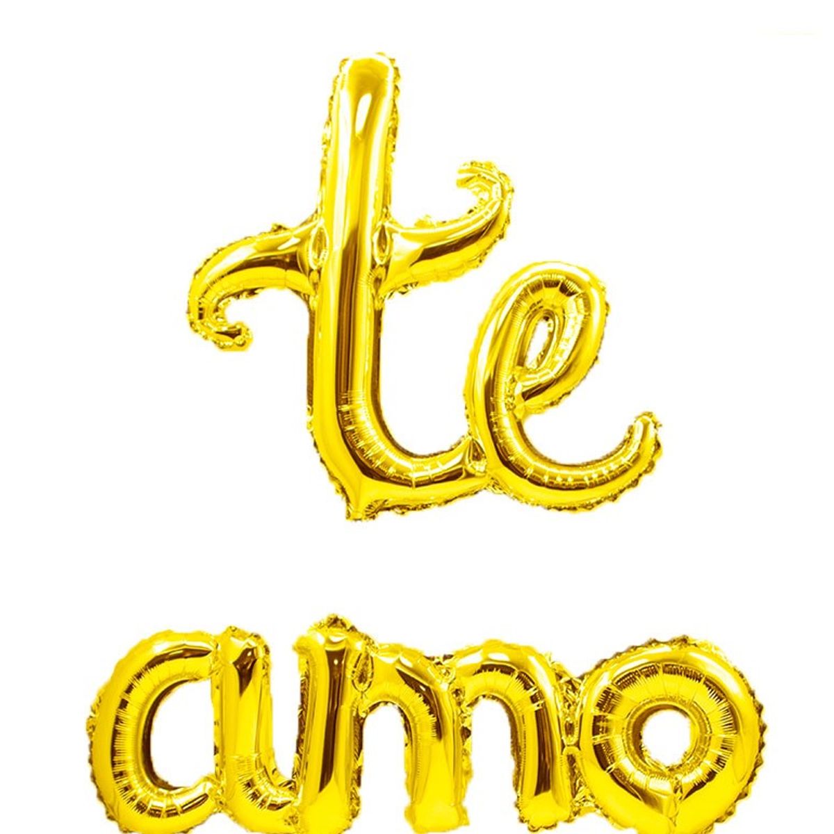 GENERICO - GLOBO METALICO TE AMO CURSIVO DORADO X1 UNI