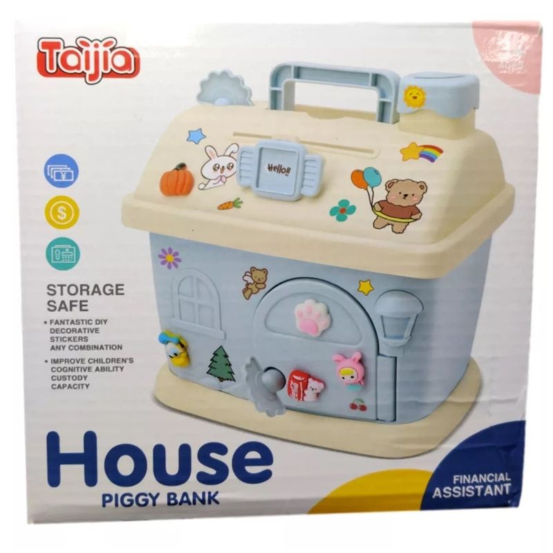 GENERICO - Casa Alcancía House Piggy Para Niños AZUL