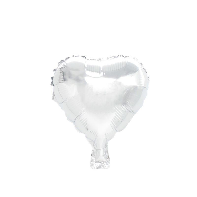GENERICO - GLOBO METALICO 10 CORAZON PLATEADO 25CM X50 UNI