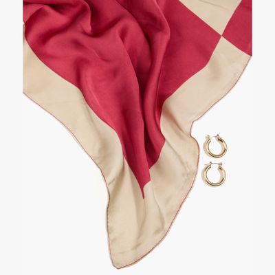 Imagen 2 del producto Set Pañuelo Y Aros Satín Bicolor