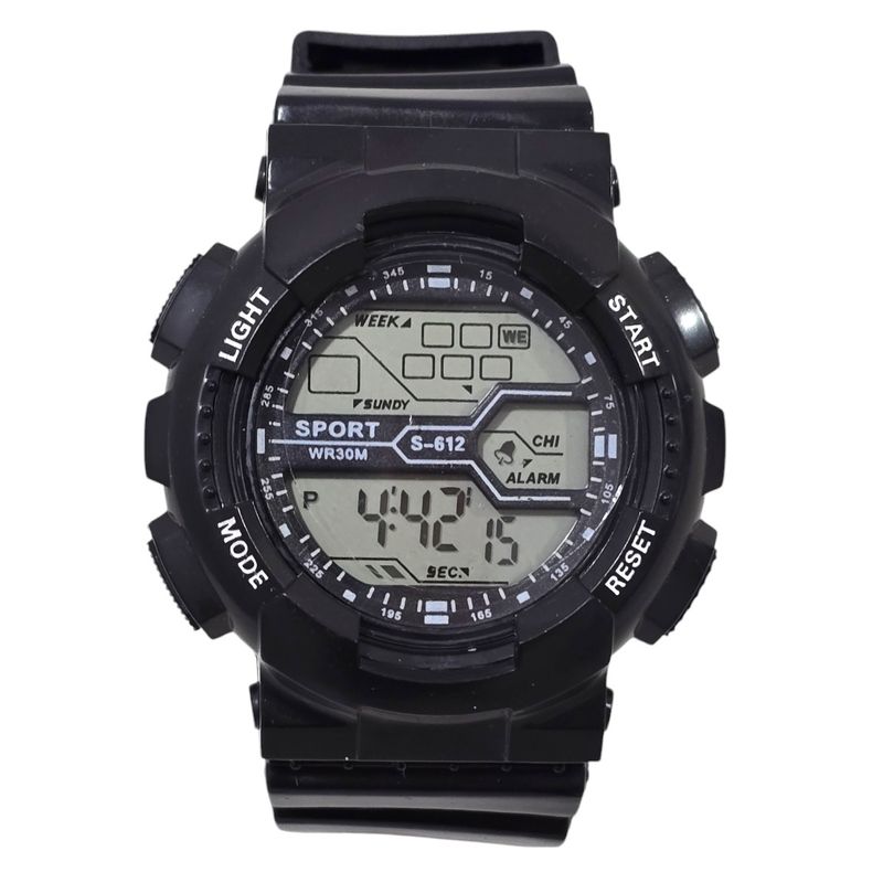 OEM - Reloj Deportivo Digital Negro Basic Alarma Cronometro
