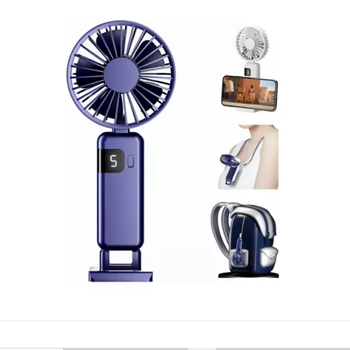 GENERICO - Ventilador De Mesa Portátil Usb Recargable 5 Velocidades