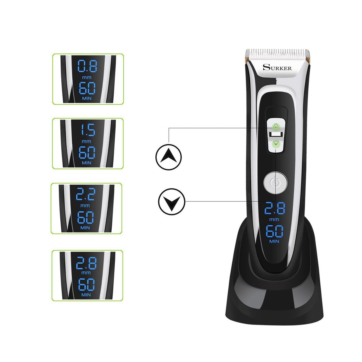 GENERICO - Maquina Corta Pelo Inalámbrica Pantalla Lcd  SC